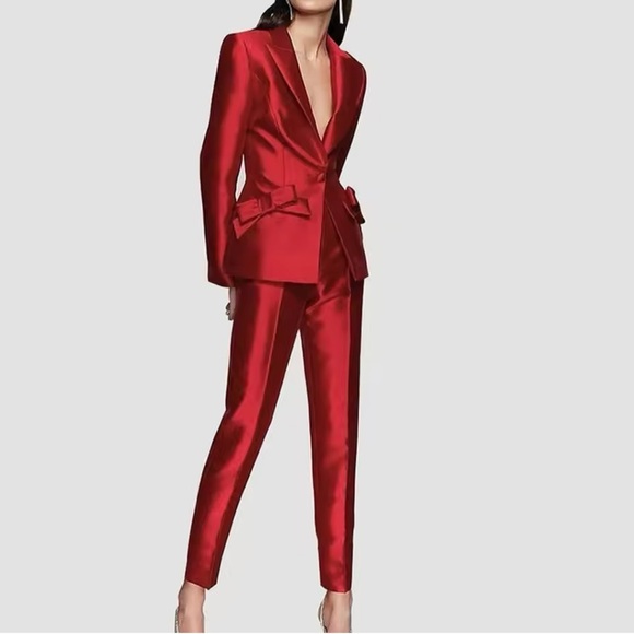 NEW WOMEN’S TWO-PIECE BOW BLAZER SUIT SET - Picture 2 of 4